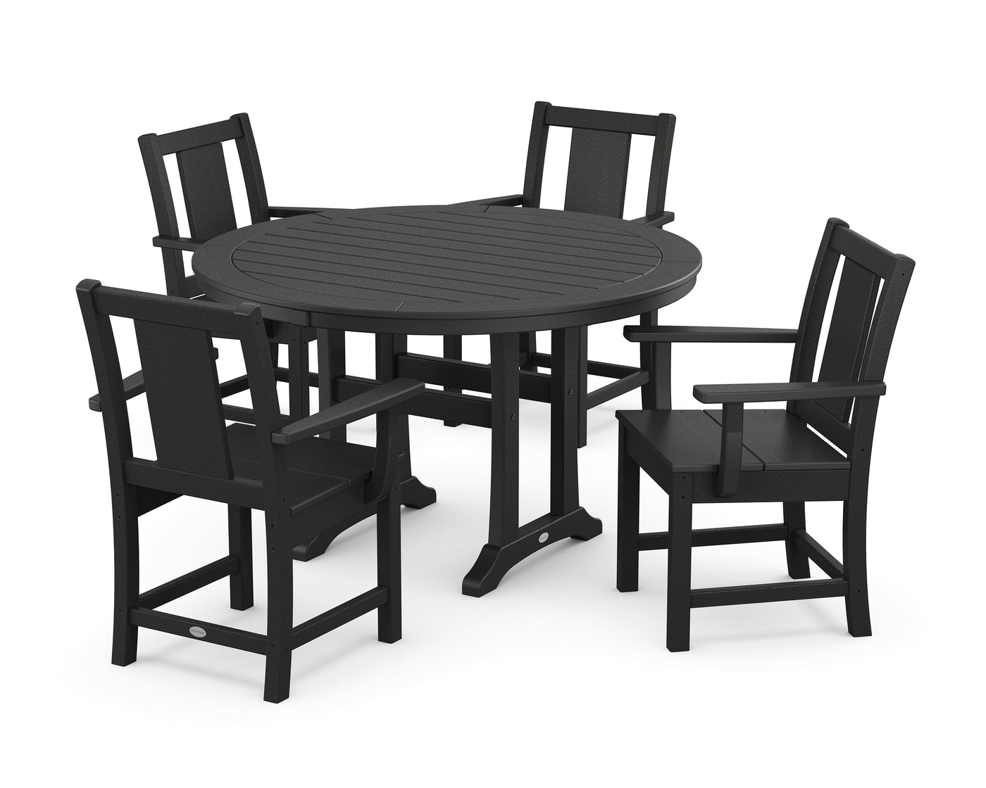 Prairie 5-Piece Round Dining Set with Trestle Legs