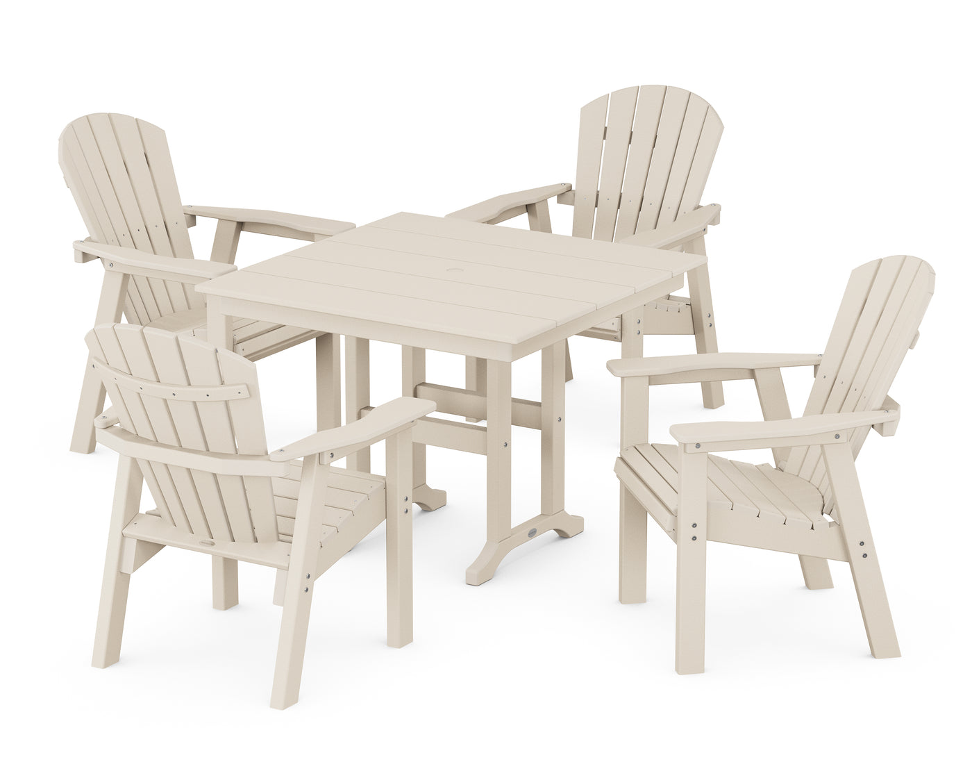 Seashell Chair 5-Piece Farmhouse Dining Set