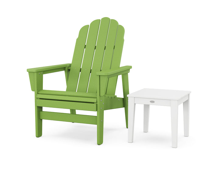 POLYWOOD® Vineyard Grand Upright Adirondack Chair with Side Table