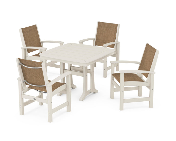 POLYWOOD® Coastal 5-Piece Dining Set with Trestle Legs