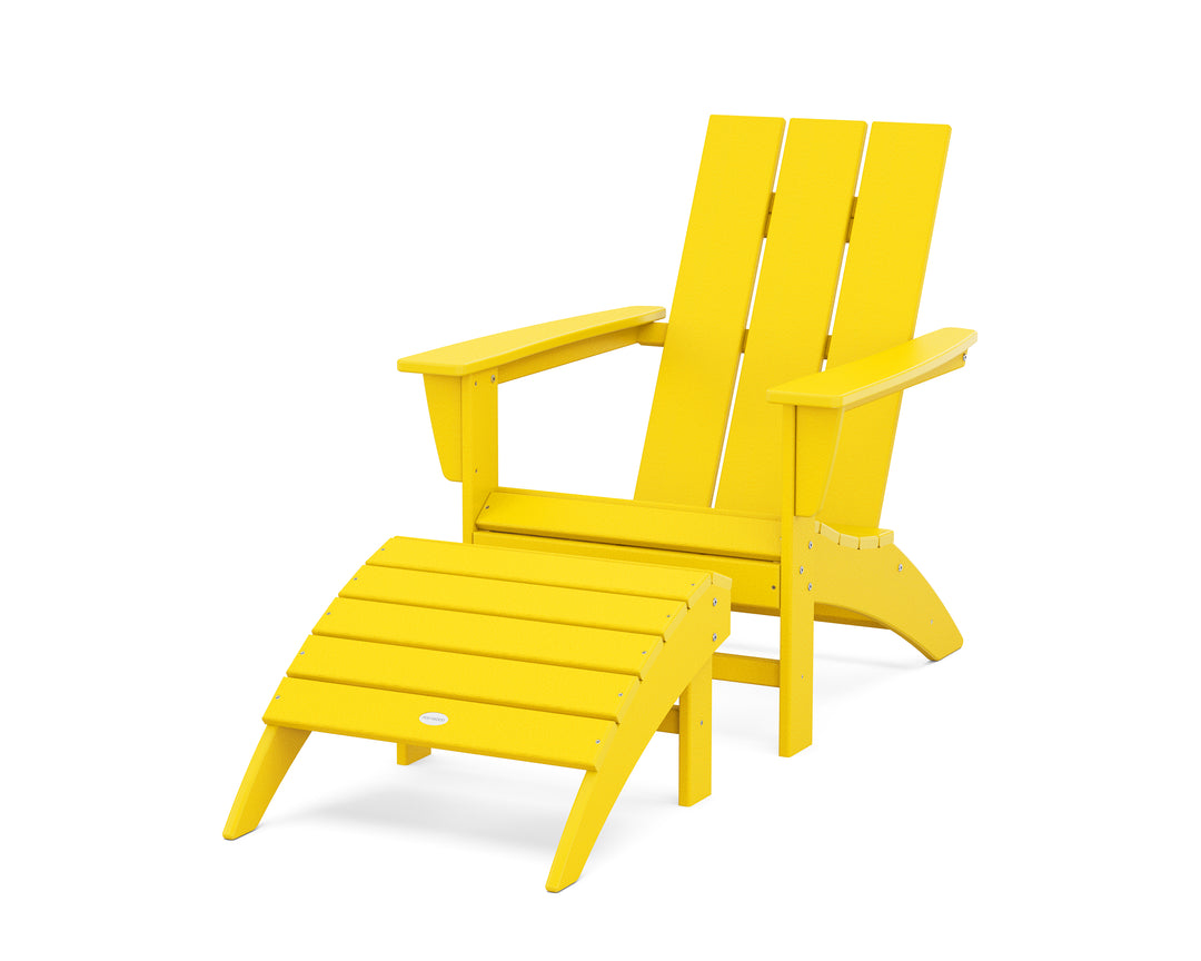 POLYWOOD® Modern Adirondack Chair 2-Piece Set with Ottoman