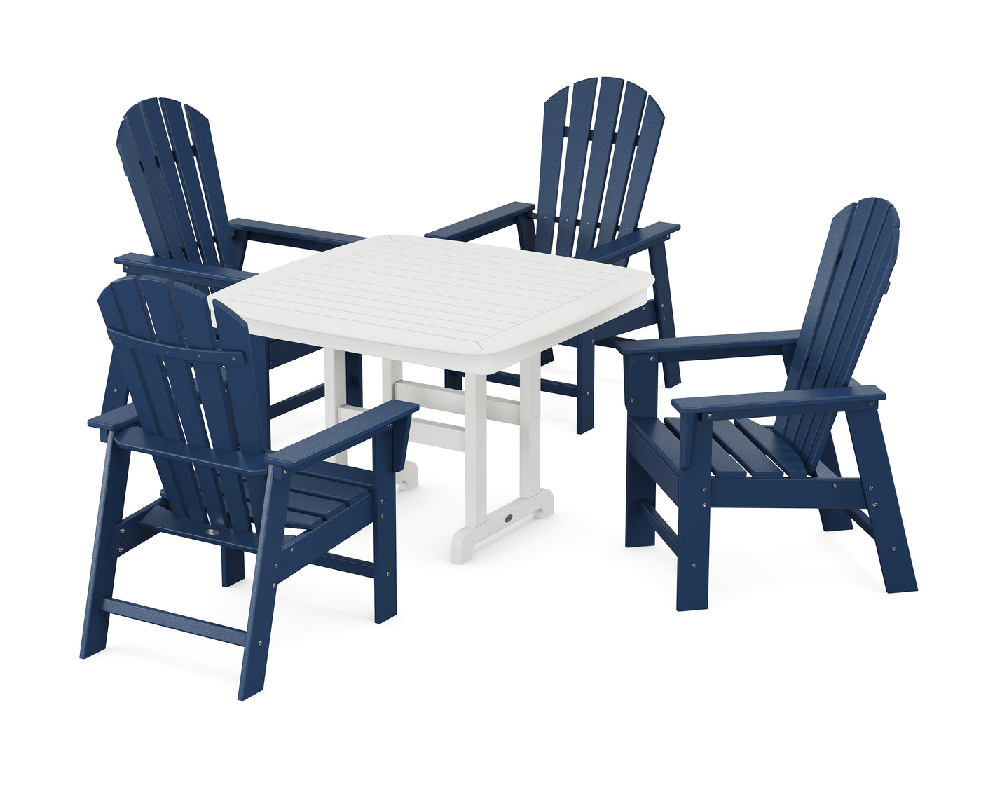 South Beach 5-Piece Dining Set with Trestle Legs