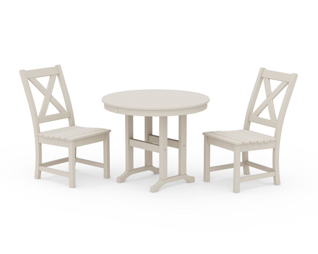 POLYWOOD® Braxton Side Chair 3-Piece Round Dining Set