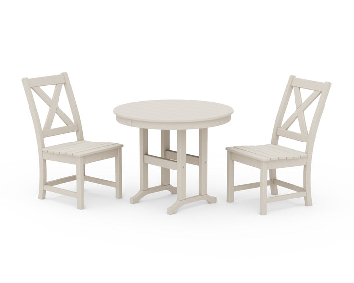 POLYWOOD® Braxton Side Chair 3-Piece Round Dining Set
