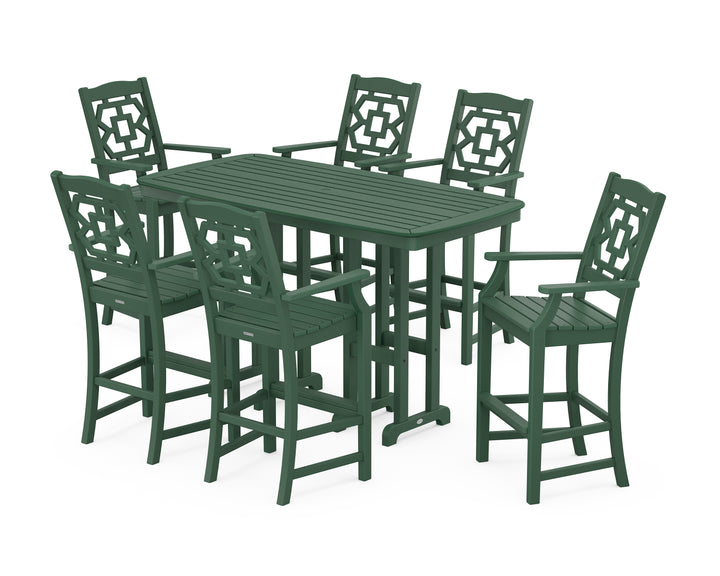 Martha Stewart by POLYWOOD® Chinoiserie Arm Chair 7-Piece Bar Set