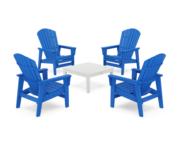 POLYWOOD® 5-Piece Nautical Grand Upright Adirondack Chair Conversation Group