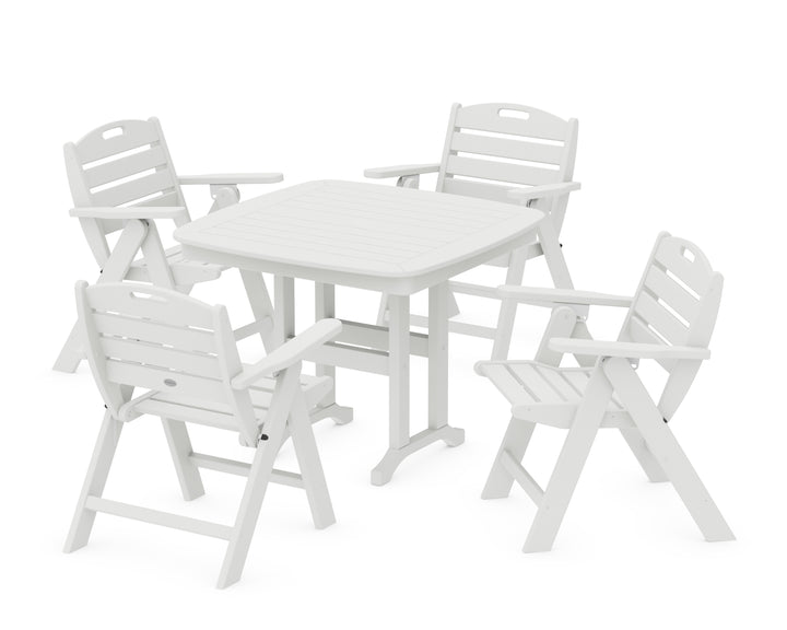 POLYWOOD® Nautical Folding Lowback Chair 5-Piece Dining Set