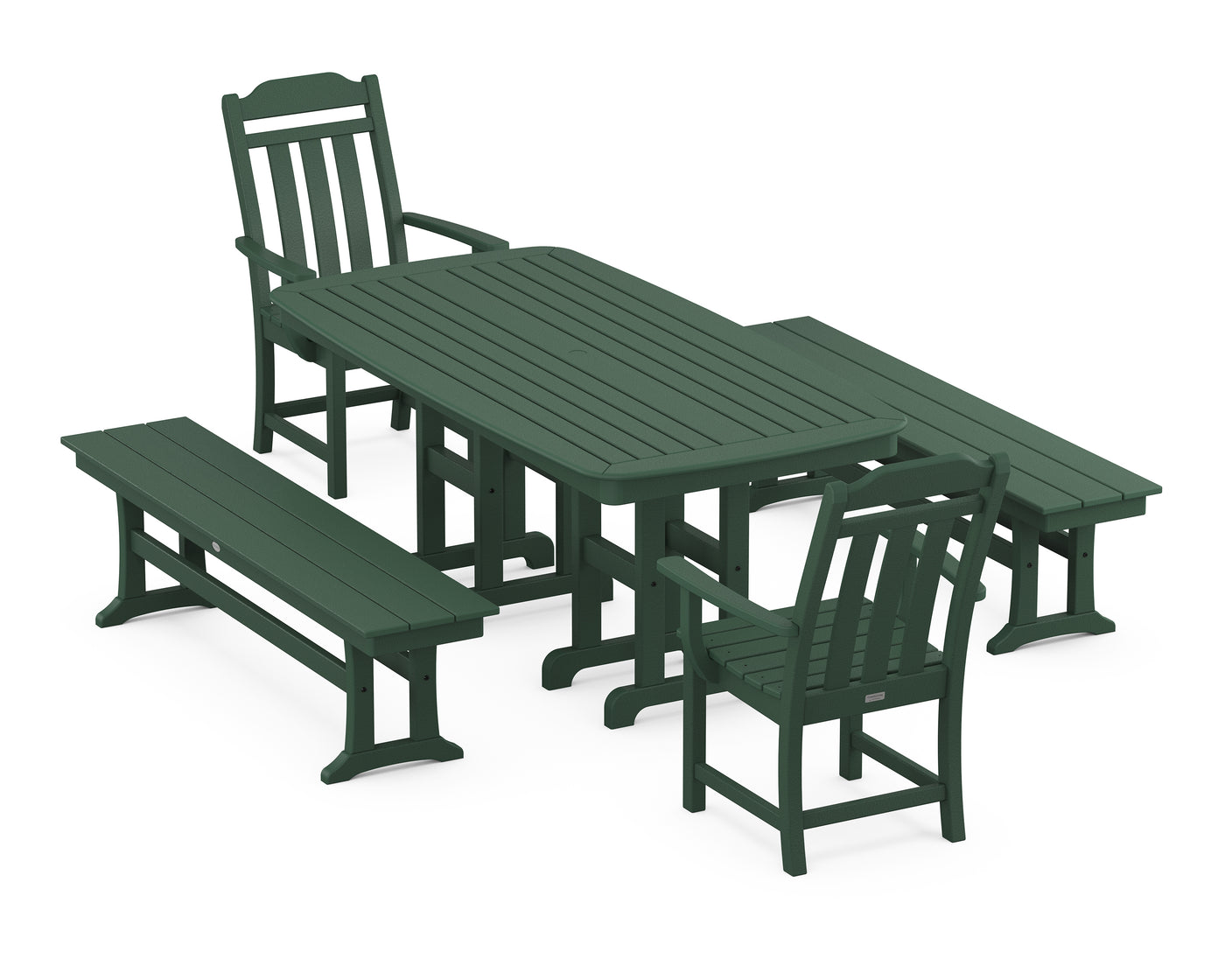 Cottage 5-Piece Dining Set with Benches