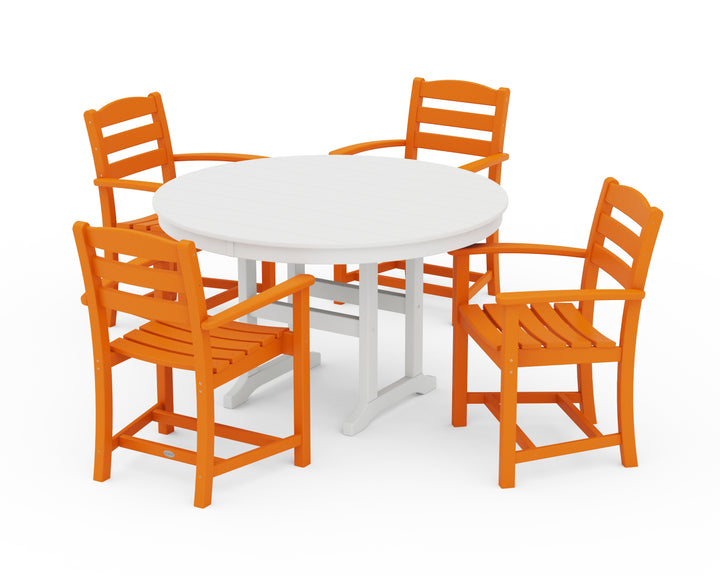 POLYWOOD® La Casa Café 5-Piece Round Farmhouse Dining Set