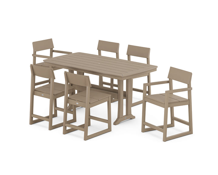 POLYWOOD® EDGE 7-Piece Counter Set with Trestle Legs