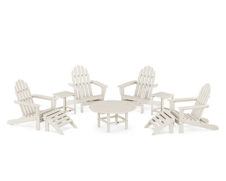 POLYWOOD® Classic Adirondack Chair 9-Piece Conversation Set