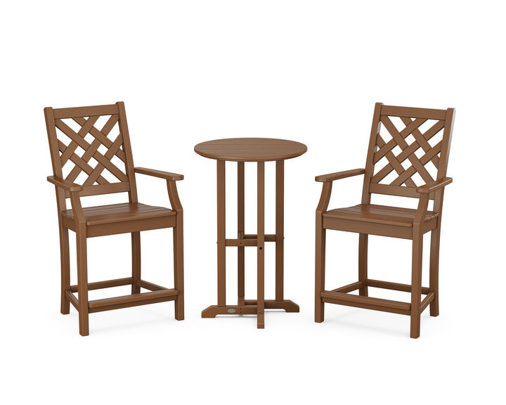 Country Living Wovendale 3-Piece Farmhouse Bistro Counter Set