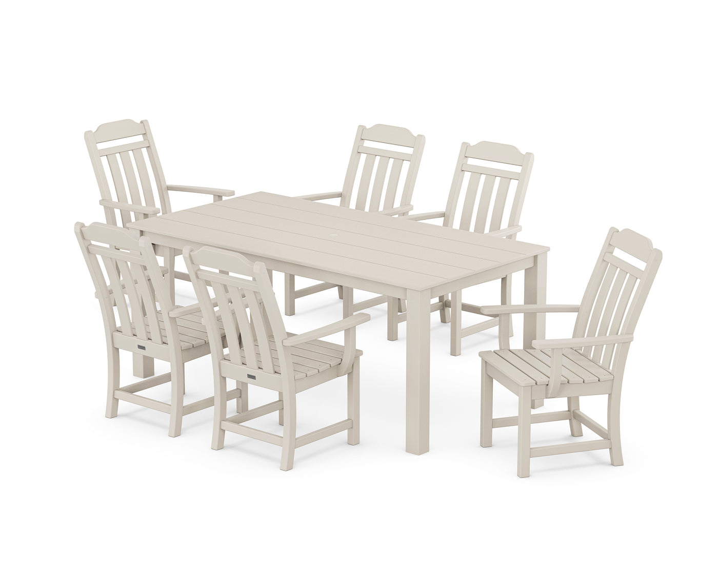 Cottage Arm Chair 7-Piece Parsons Dining Set