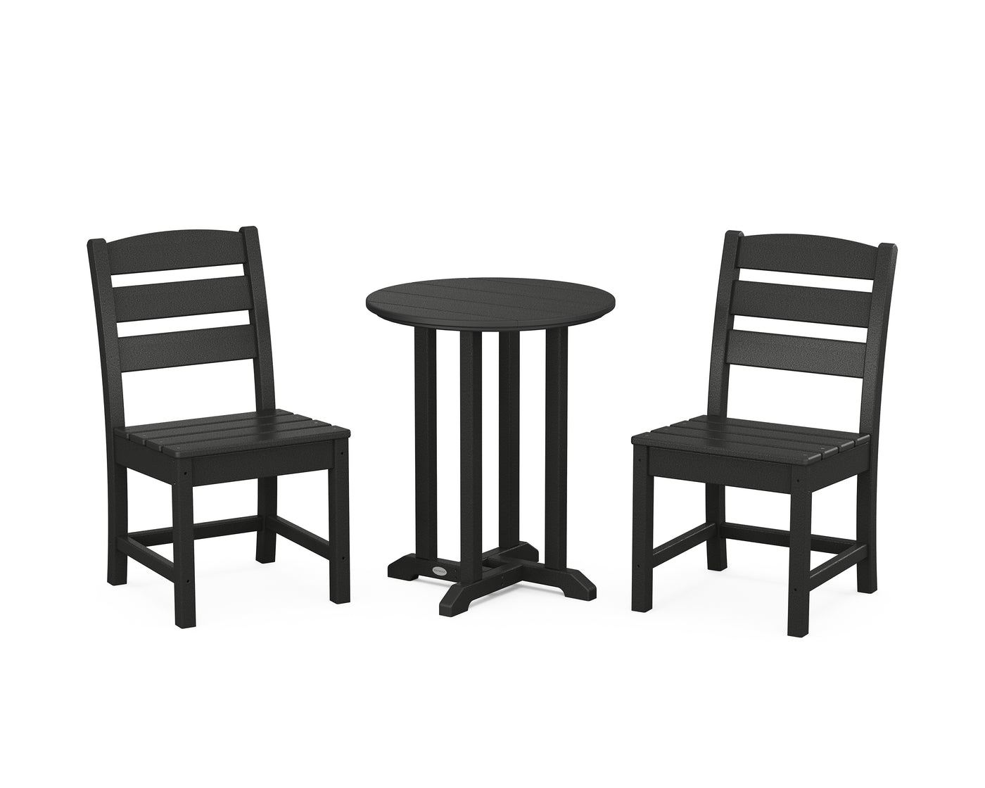 Lakeside Side Chair 3-Piece Round Bistro Dining Set