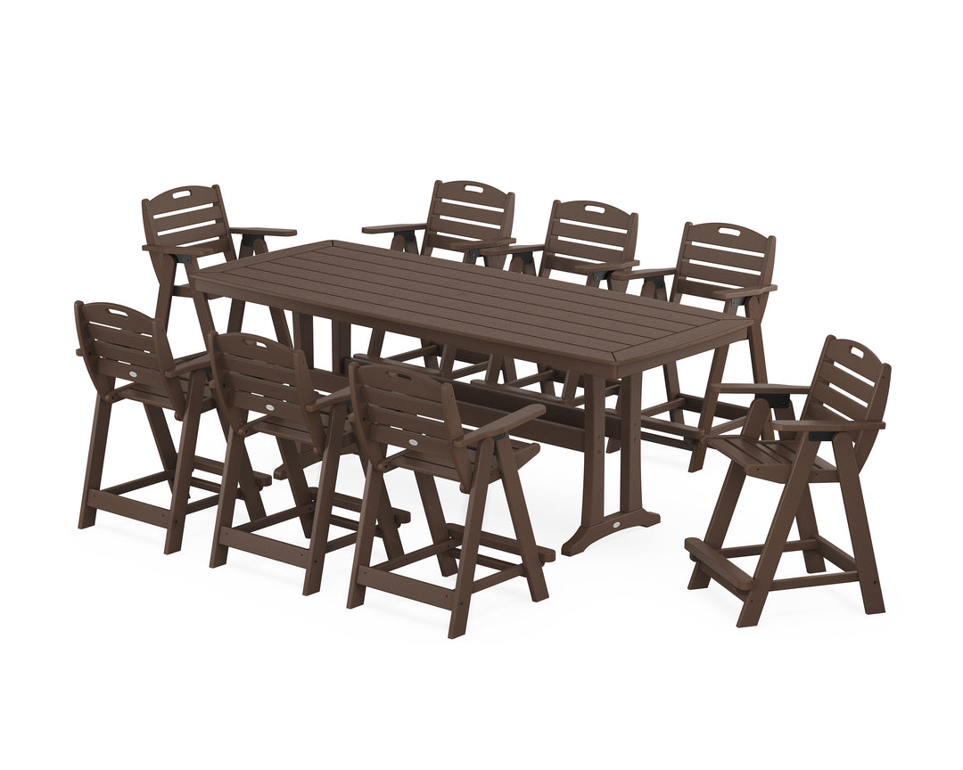 POLYWOOD® Nautical 9-Piece Counter Set with Trestle Legs