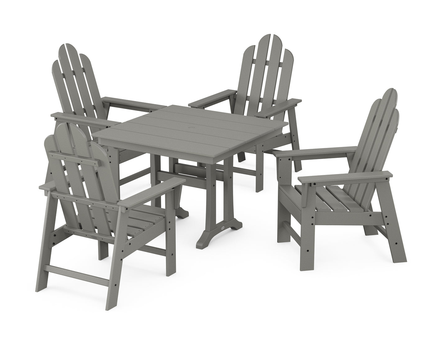 Long Island 5-Piece Farmhouse Dining Set With Trestle Legs