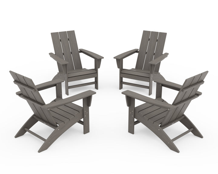 POLYWOOD® 4-Piece Modern Adirondack Chair Conversation Set