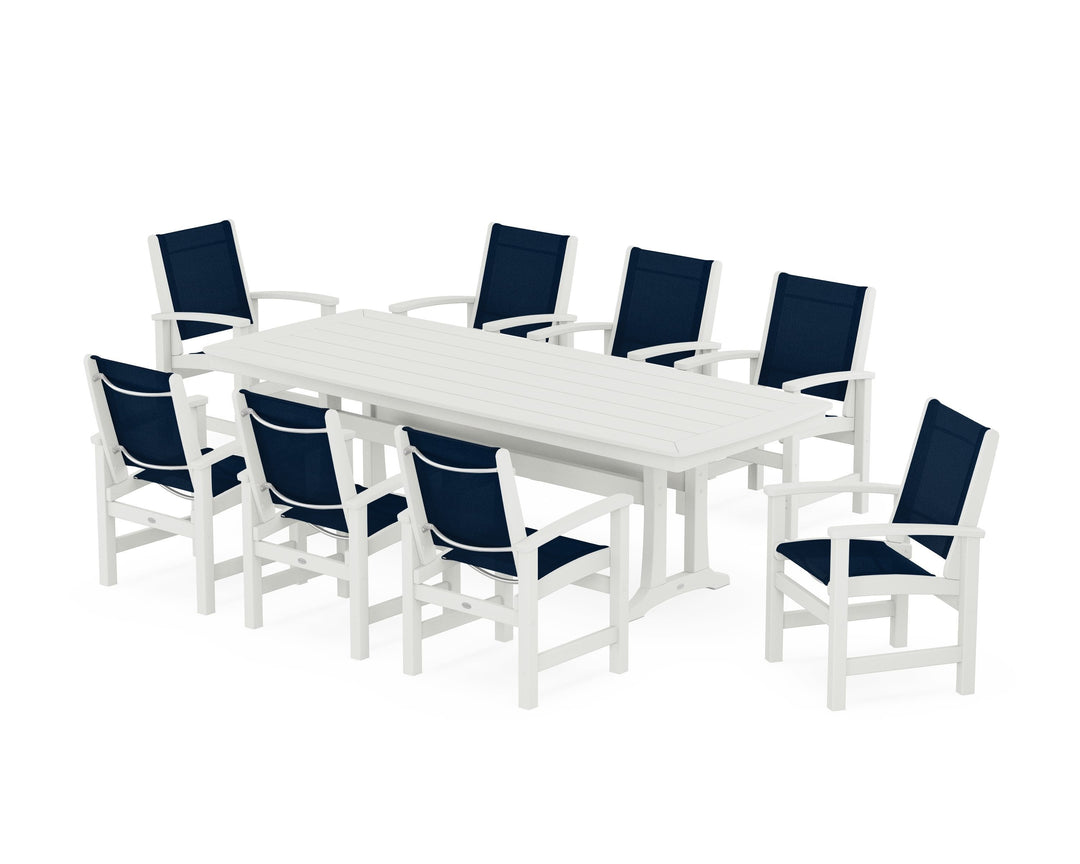 POLYWOOD® Coastal 9-Piece Dining Set with Trestle Legs
