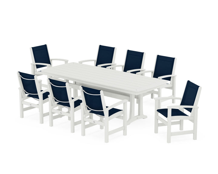 POLYWOOD® Coastal 9-Piece Dining Set with Trestle Legs