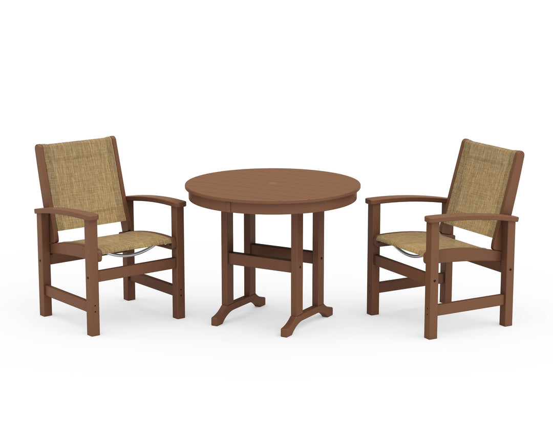 POLYWOOD® Coastal 3-Piece Round Dining Set