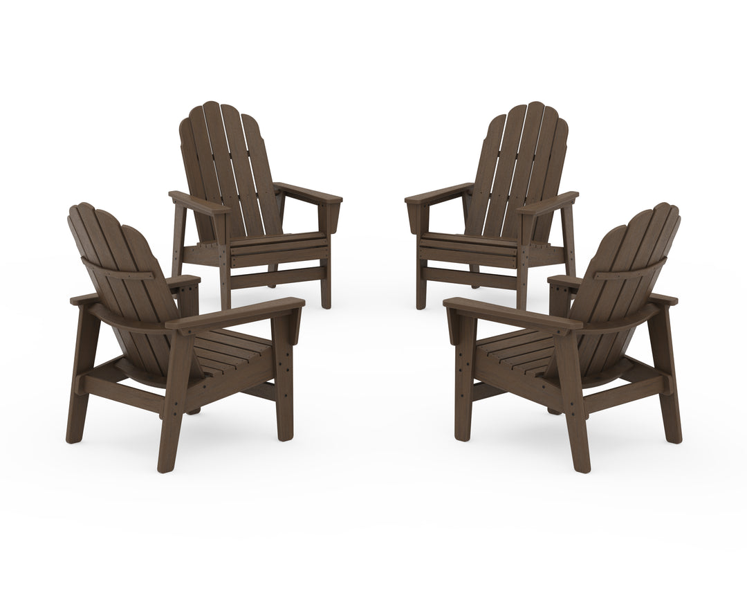 POLYWOOD® 4-Piece Vineyard Grand Upright Adirondack Chair Conversation Set