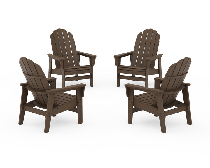 POLYWOOD® 4-Piece Vineyard Grand Upright Adirondack Chair Conversation Set