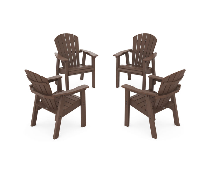POLYWOOD® Seashell 4-Piece Upright Adirondack Conversation Set