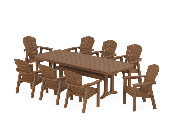 POLYWOOD® Seashell 9-Piece Dining Set with Trestle Legs