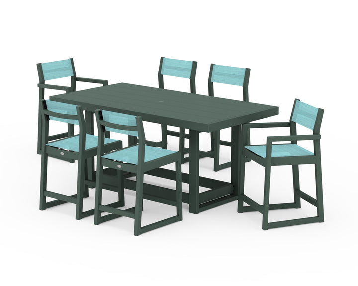 POLYWOOD® EDGE Sling 7-Piece Counter Table Set