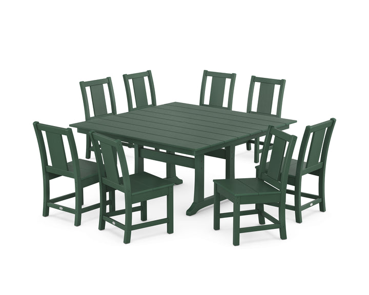 POLYWOOD® Prairie Side Chair 9-Piece Square Farmhouse Dining Set with Trestle Legs