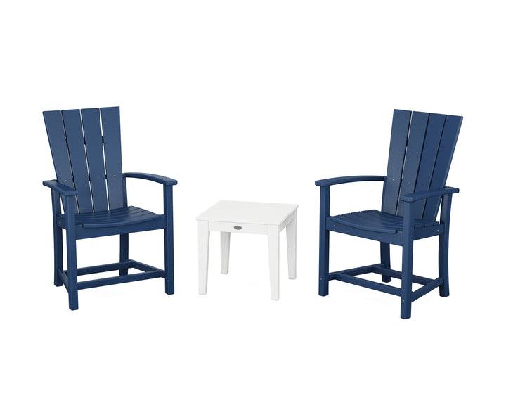 POLYWOOD® Quattro 3-Piece Upright Adirondack Chair Set