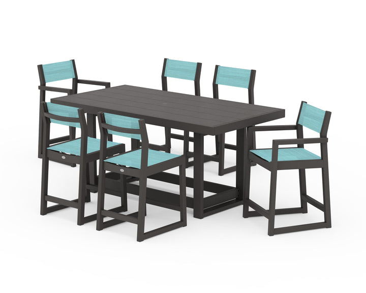 POLYWOOD® EDGE Sling 7-Piece Counter Table Set