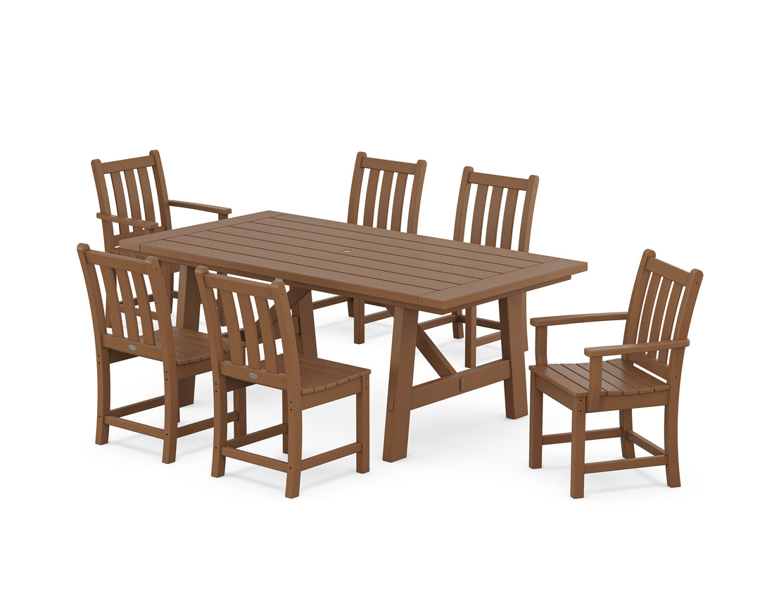 POLYWOOD® Traditional Garden 7-Piece Rustic Farmhouse Dining Set