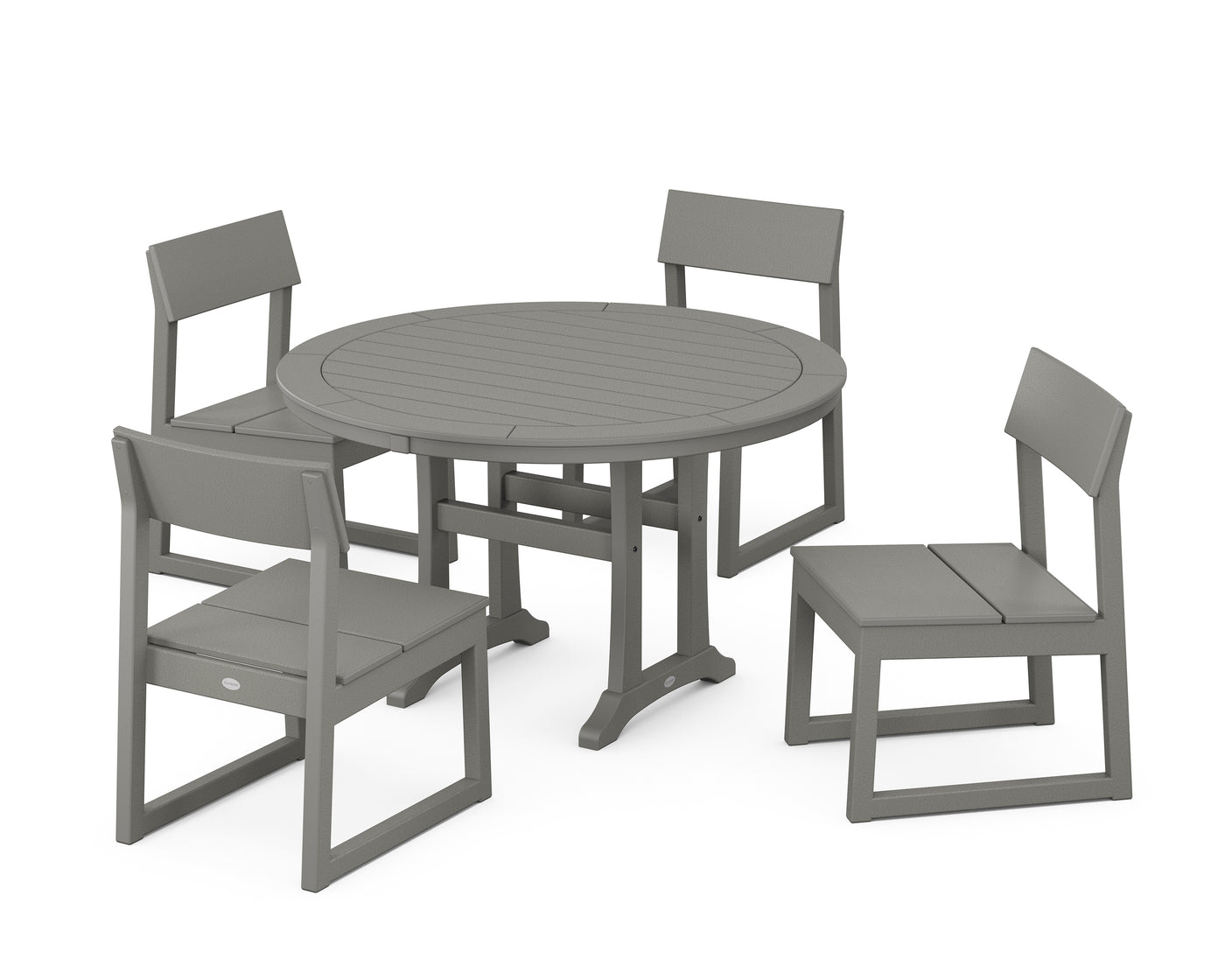 EDGE Side Chair 5-Piece Round Dining Set With Trestle Legs