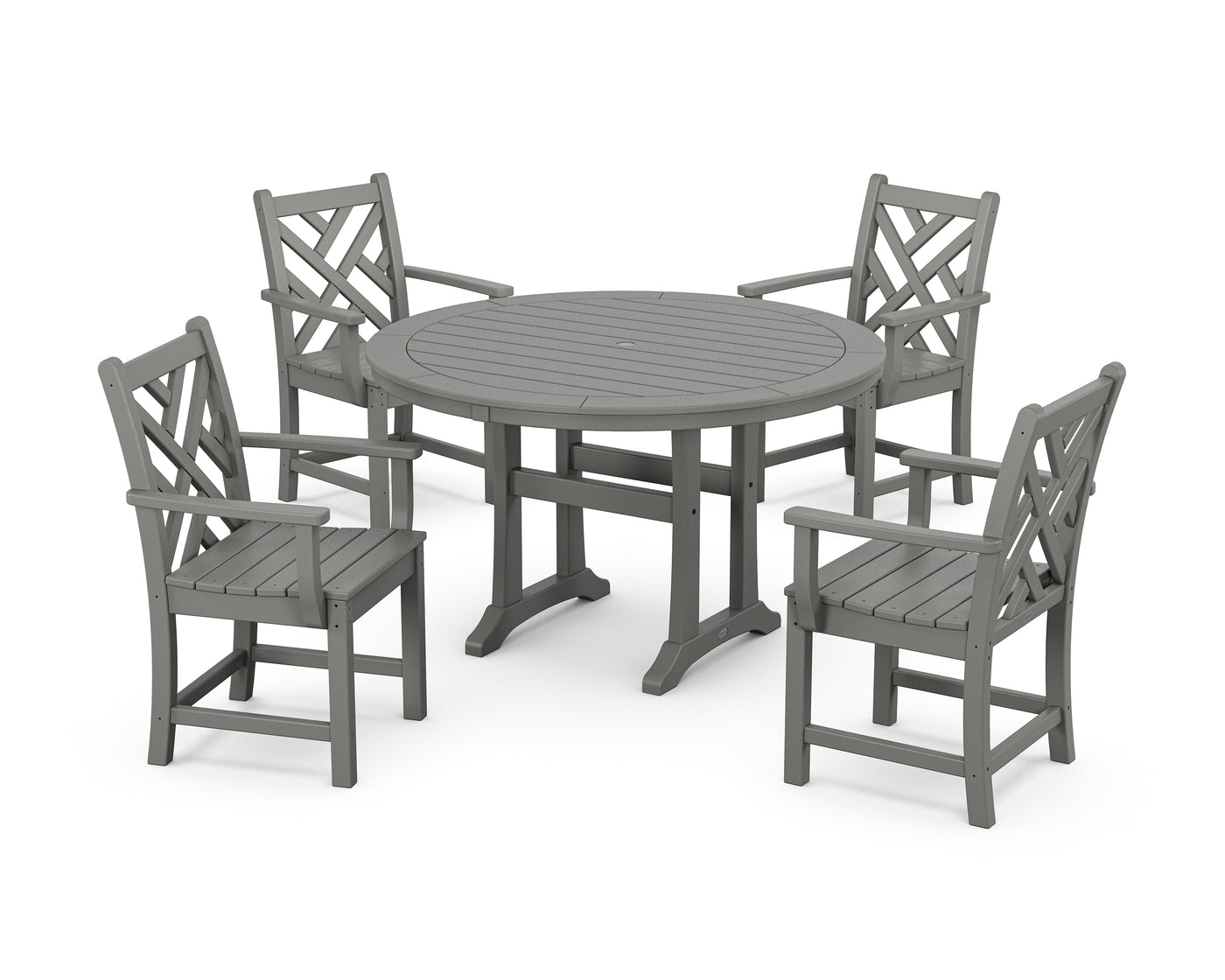 Chippendale 5-Piece Nautical Trestle Dining Arm Chair Set