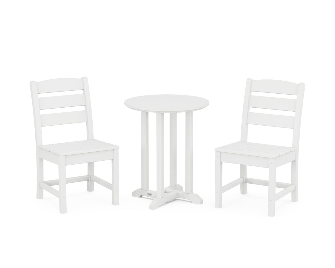 POLYWOOD® Lakeside Side Chair 3-Piece Round Bistro Dining Set