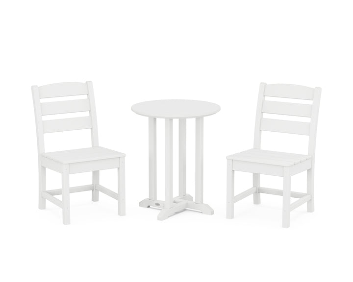 POLYWOOD® Lakeside Side Chair 3-Piece Round Bistro Dining Set