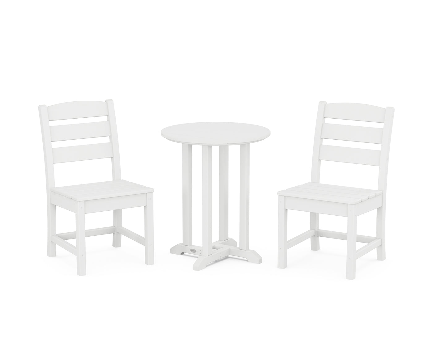 Lakeside Side Chair 3-Piece Round Bistro Dining Set