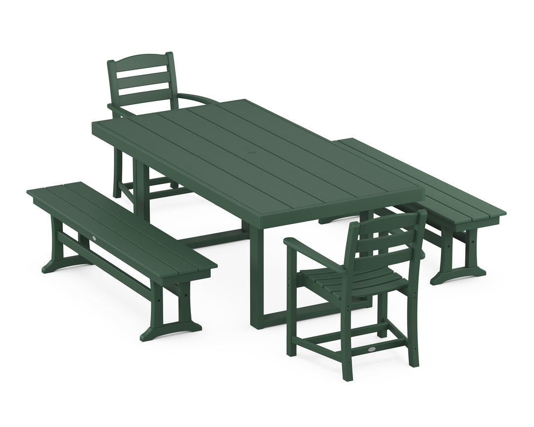 POLYWOOD® La Casa Café 5-Piece Dining Set with Benches