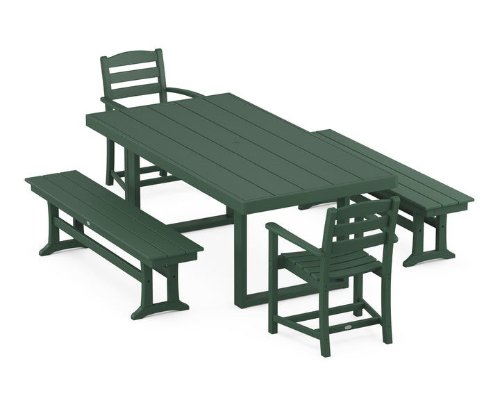 POLYWOOD® La Casa Café 5-Piece Dining Set with Benches