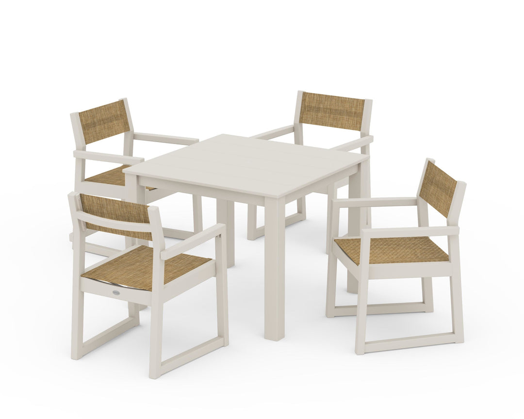 POLYWOOD® EDGE Sling Arm Chair 5-Piece Parsons Dining Set