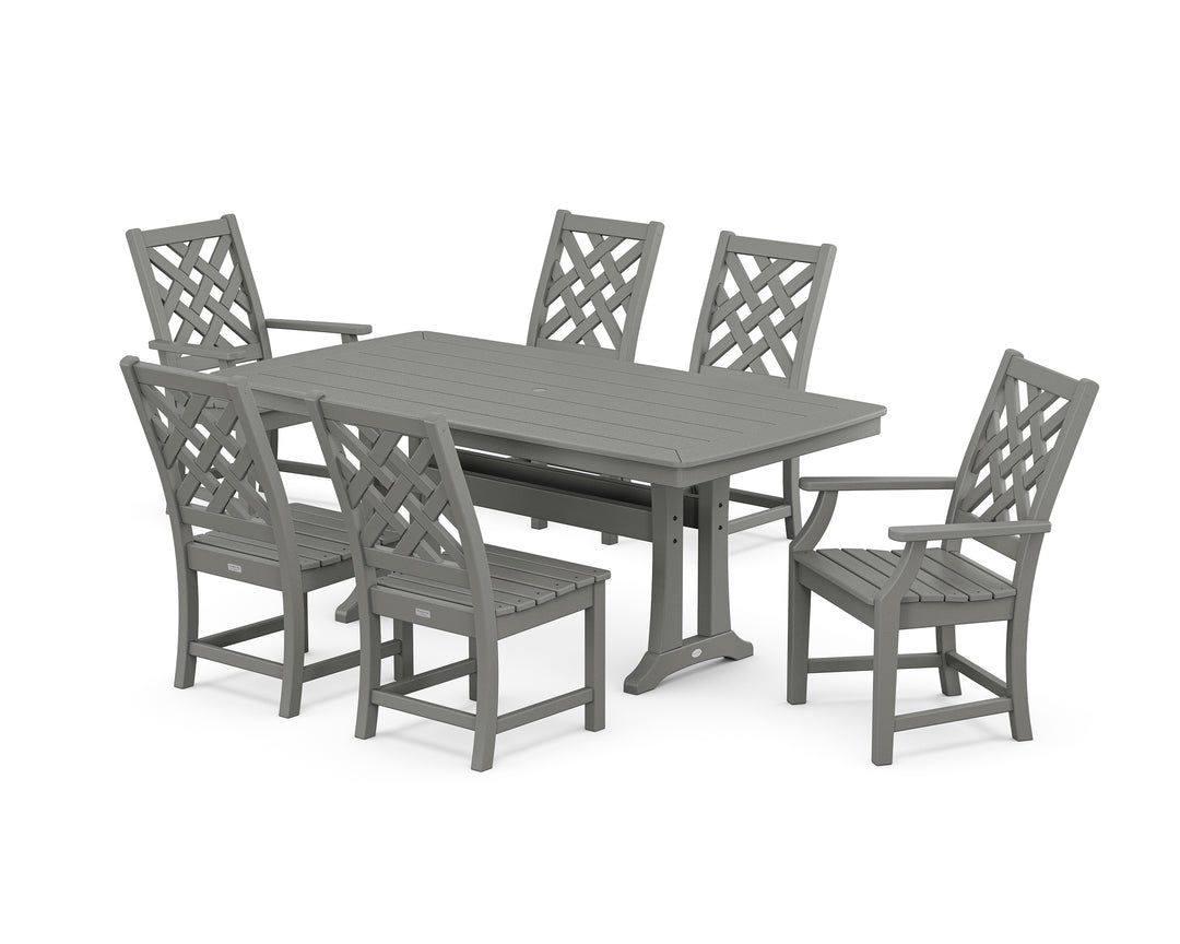 Country Living Wovendale 7-Piece Dining Set with Trestle Legs