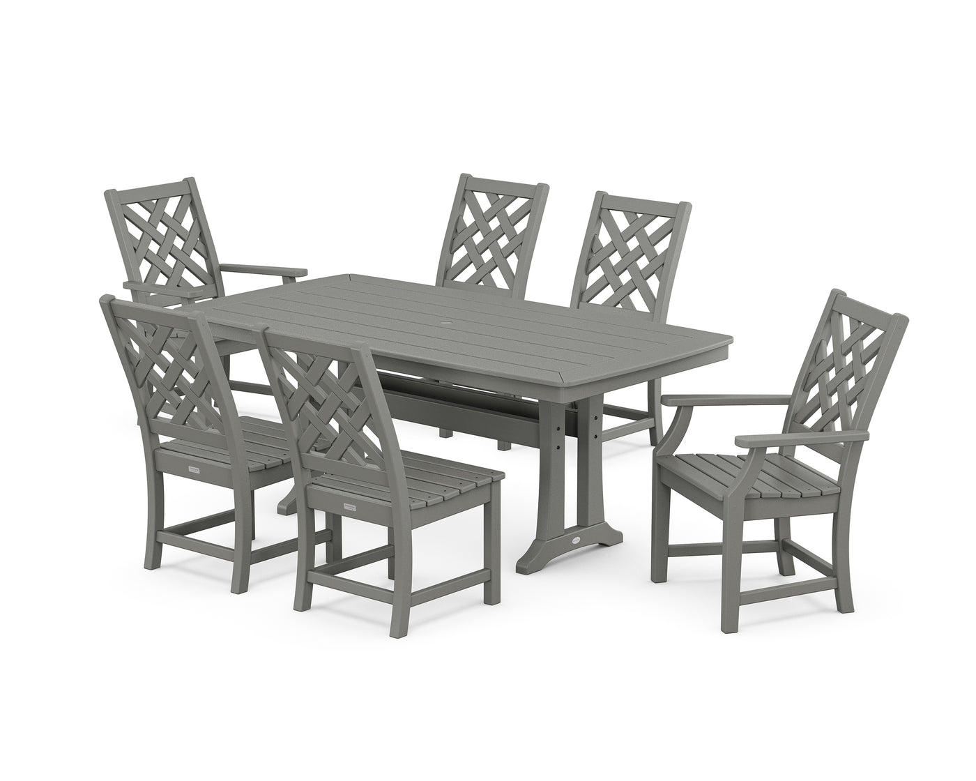 Wovendale 7-Piece Dining Set with Trestle Legs