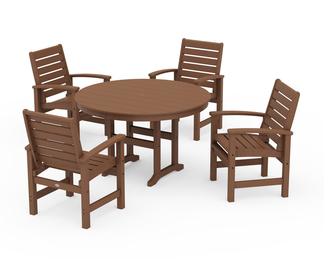POLYWOOD® Signature 5-Piece Round Farmhouse Dining Set