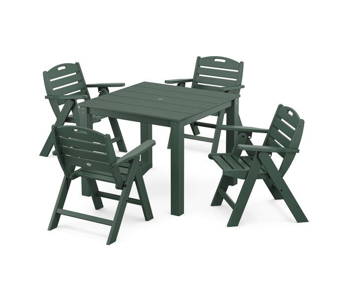 POLYWOOD® Nautical Folding Lowback Chair 5-Piece Parsons Dining Set