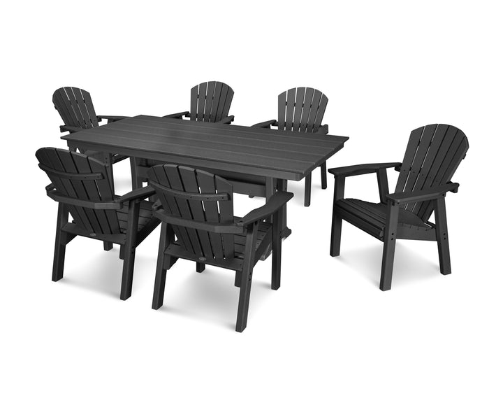 POLYWOOD® Seashell 7-Piece Farmhouse Dining Set with Trestle Legs