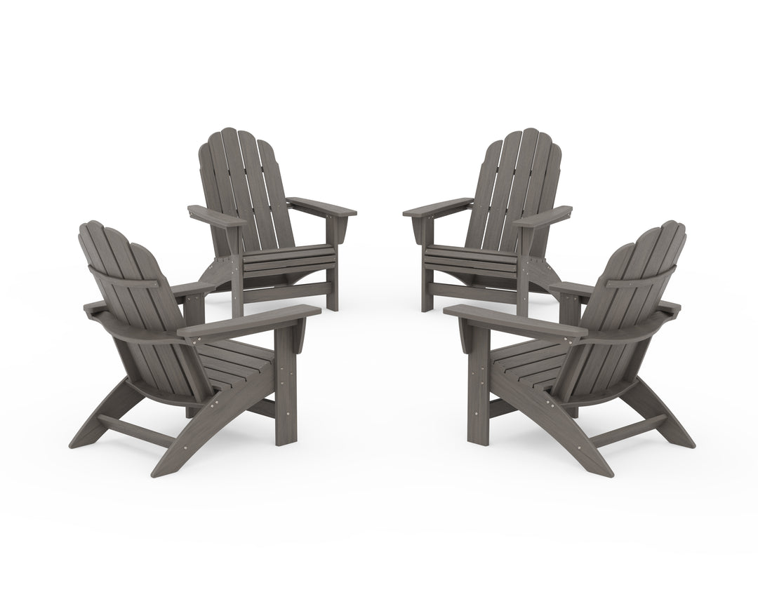 POLYWOOD® 4-Piece Vineyard Grand Adirondack Chair Conversation Set