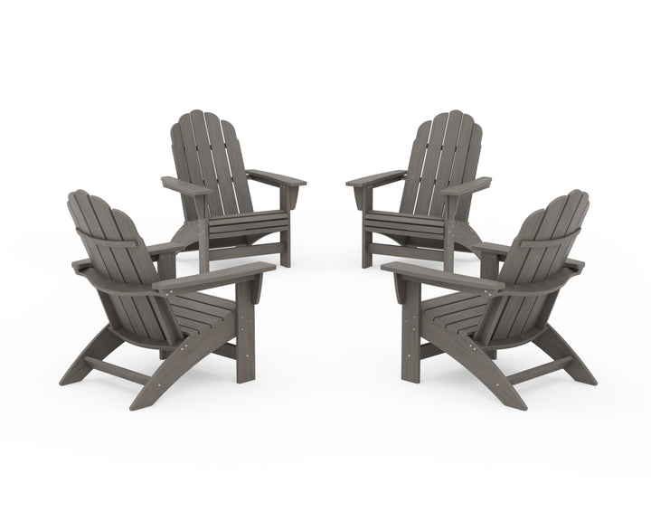 POLYWOOD® 4-Piece Vineyard Grand Adirondack Chair Conversation Set