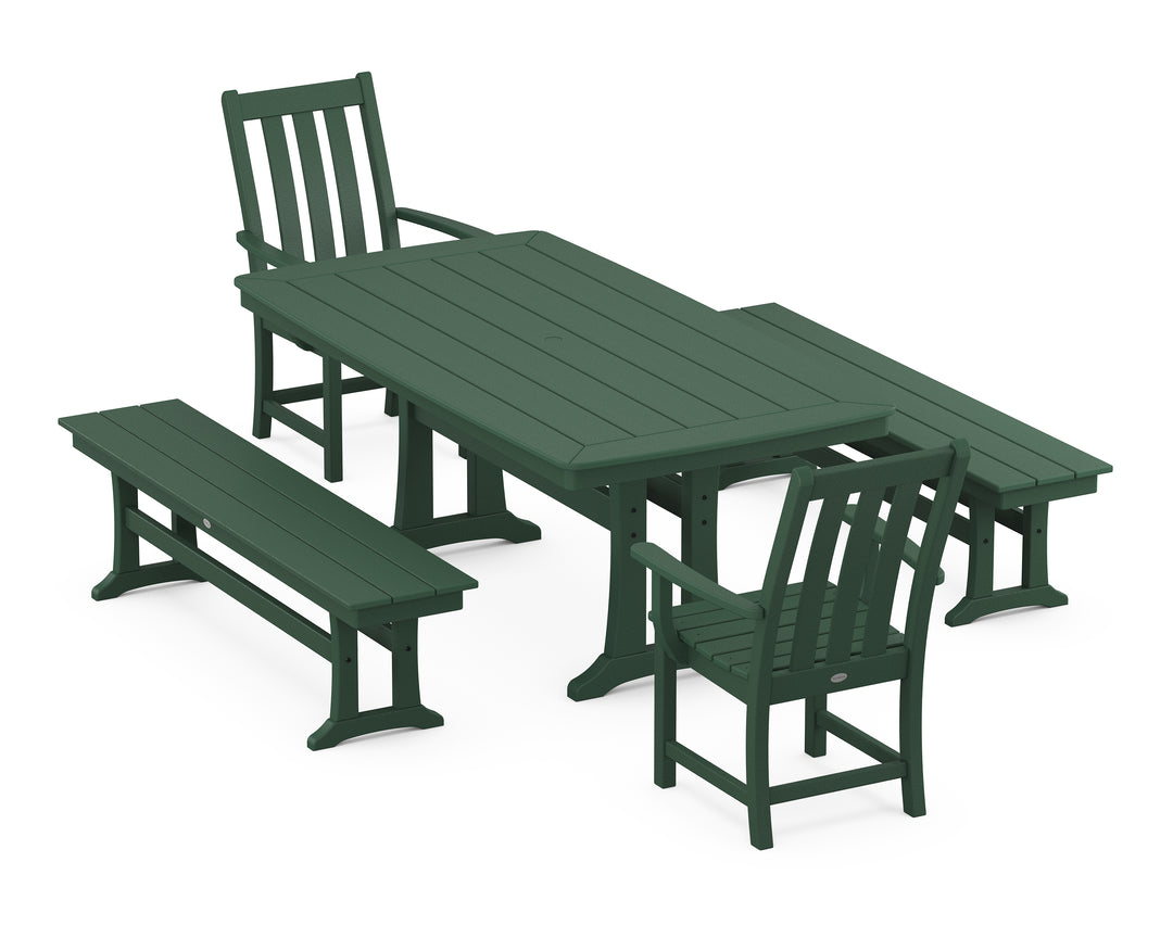 POLYWOOD® Vineyard 5-Piece Dining Set with Trestle Legs
