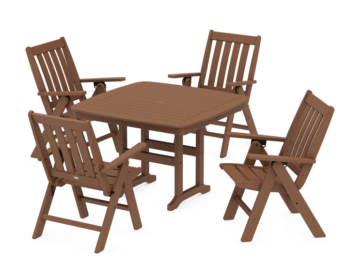 POLYWOOD® Vineyard Folding Chair 5-Piece Dining Set